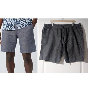 Good Man Brand | Tulum Linen/Cotton Shorts in Indigo Heather